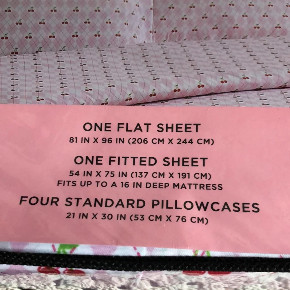 Juicy Couture Pink Bedding Set with CHERRY Design